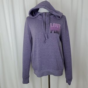 PINK Victoria Secret 1/2 Zip Hoodie with Pockets Purple Size S